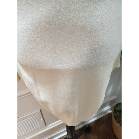 The Sang Women's Ivory Viscose High Neck Long Sleeve Knee Length Dress Size L - Picture 4 of 12